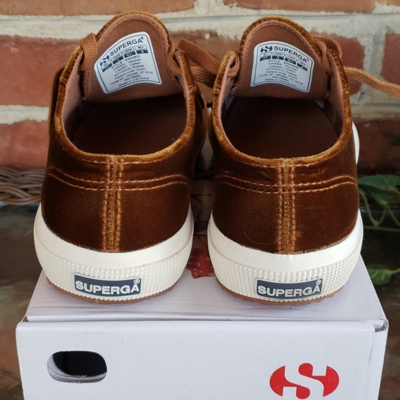 Superga Camel/Brown Velvet Willow Sneakers Sz 6.5 - Picture 4 of 7